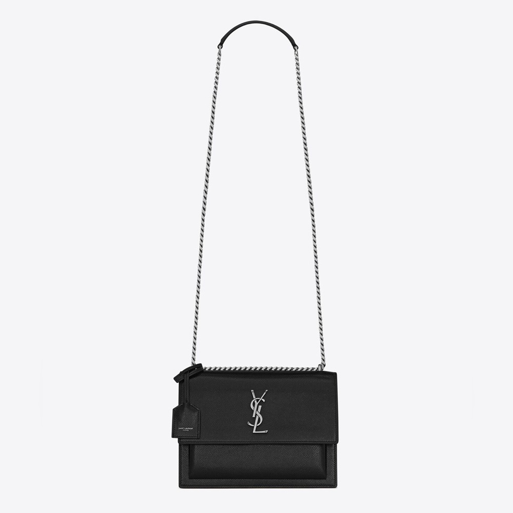 Saint Laurent, SUNSET MEDIUM IN COATED-BARK LEATHER
